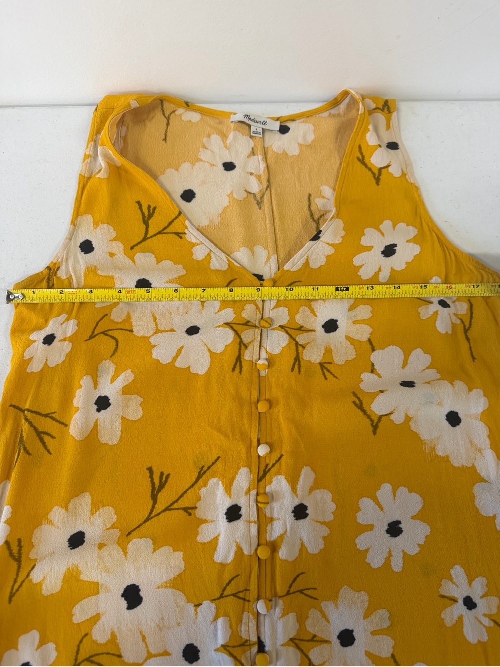 Madewell Yellow Floral Sleeveless Dress Size S - Picture 6 of 6